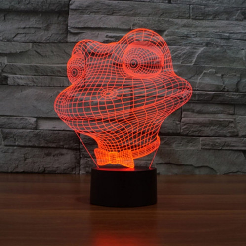 Grenouille Style 7 Couleur Décoloration Creative Visual Stéréo Lampe 3D Tactile Commutateur LED Lumière Bureau Lampe Nuit Lumière SG28901105-013