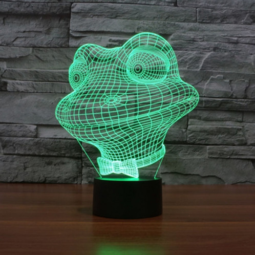 Grenouille Style 7 Couleur Décoloration Creative Visual Stéréo Lampe 3D Tactile Commutateur LED Lumière Bureau Lampe Nuit Lumière SG28901105-013