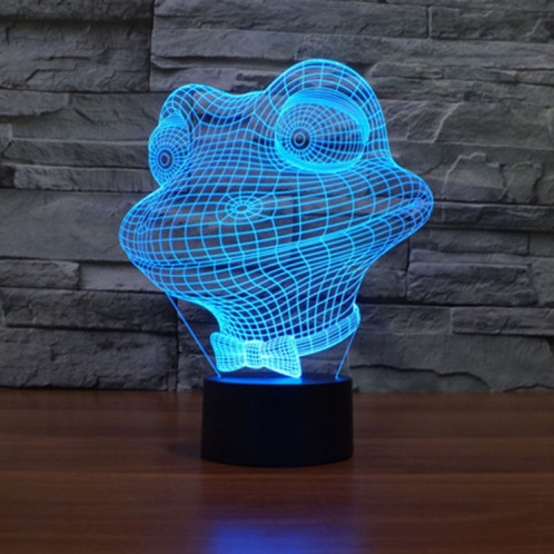 Grenouille Style 7 Couleur Décoloration Creative Visual Stéréo Lampe 3D Tactile Commutateur LED Lumière Bureau Lampe Nuit Lumière SG28901105-013