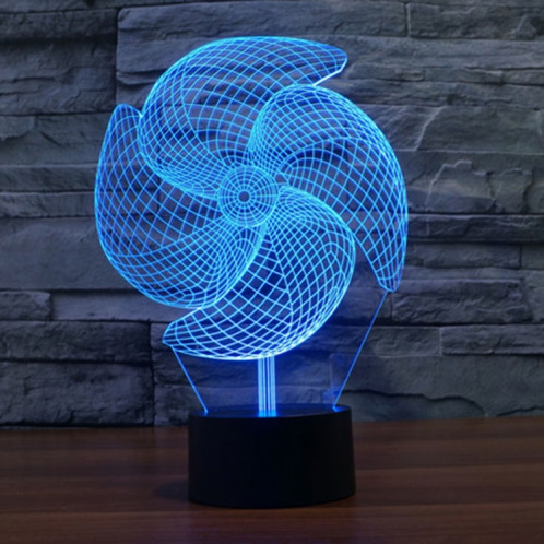 Big Pinwheel Style 7 Couleur Décoloration Creative Laser stéréo Lampe 3D Touch Switch Control LED Light Lampe de bureau Night Light SB28961-013