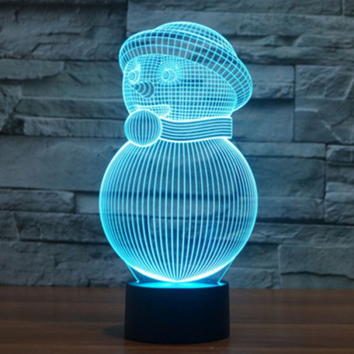 Bonhomme De Neige Style 7 Couleur Décoloration Creative Visual Stéréo Lampe 3D Tactile Commutateur LED Lumière Bureau Lampe De Nuit Lumière SB2898471-013