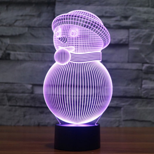 Bonhomme De Neige Style 7 Couleur Décoloration Creative Visual Stéréo Lampe 3D Tactile Commutateur LED Lumière Bureau Lampe De Nuit Lumière SB2898471-013
