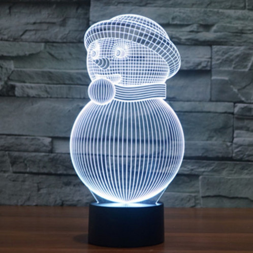 Bonhomme De Neige Style 7 Couleur Décoloration Creative Visual Stéréo Lampe 3D Tactile Commutateur LED Lumière Bureau Lampe De Nuit Lumière SB2898471-013