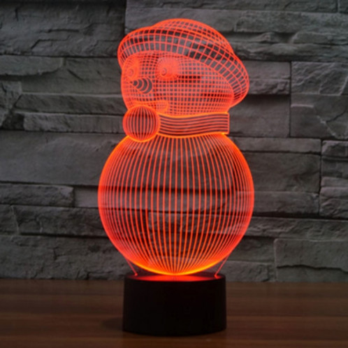 Bonhomme De Neige Style 7 Couleur Décoloration Creative Visual Stéréo Lampe 3D Tactile Commutateur LED Lumière Bureau Lampe De Nuit Lumière SB2898471-013