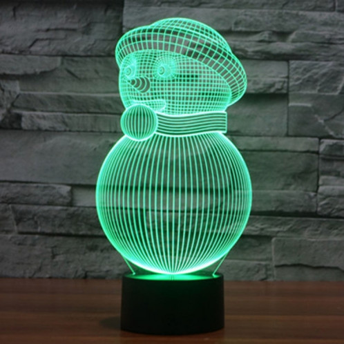Bonhomme De Neige Style 7 Couleur Décoloration Creative Visual Stéréo Lampe 3D Tactile Commutateur LED Lumière Bureau Lampe De Nuit Lumière SB2898471-013
