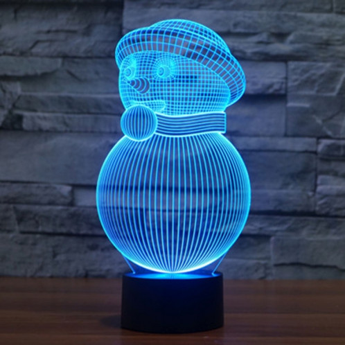 Bonhomme De Neige Style 7 Couleur Décoloration Creative Visual Stéréo Lampe 3D Tactile Commutateur LED Lumière Bureau Lampe De Nuit Lumière SB2898471-013