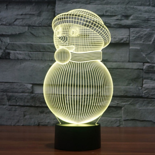 Bonhomme De Neige Style 7 Couleur Décoloration Creative Visual Stéréo Lampe 3D Tactile Commutateur LED Lumière Bureau Lampe De Nuit Lumière SB2898471-013