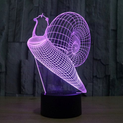 Style d'escargot 7 Décoloration des couleurs Lampe stéréo visuelle créative Commande tactile 3D Commande LED Lumière Lampe de bureau Lampe de nuit SS29003-013