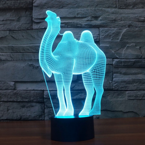 Camel Style 7 Couleur Décoloration Creative Visual stéréo lampe 3D Touch Switch Control LED Light Lampe de bureau Night Light SC29016-013