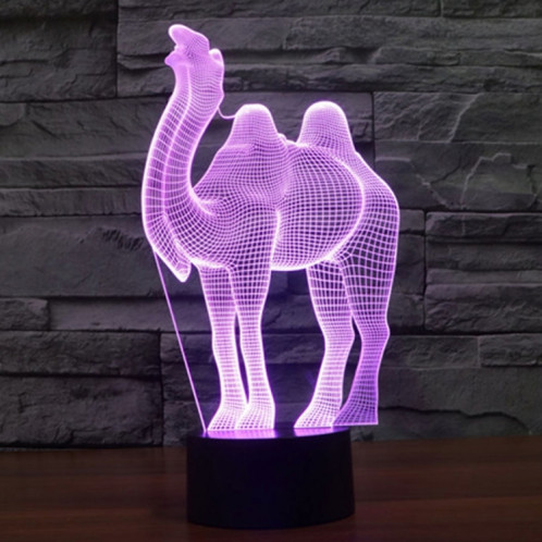 Camel Style 7 Couleur Décoloration Creative Visual stéréo lampe 3D Touch Switch Control LED Light Lampe de bureau Night Light SC29016-013