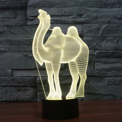 Camel Style 7 Couleur Décoloration Creative Visual stéréo lampe 3D Touch Switch Control LED Light Lampe de bureau Night Light SC29016-013