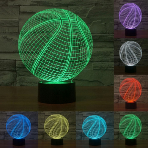 Style de basketball 7 Décoloration des couleurs Lampe stéréo visuelle créative Commutateur tactile 3D Commande LED Lumière Lampe de bureau Lampe de nuit SS29028-013