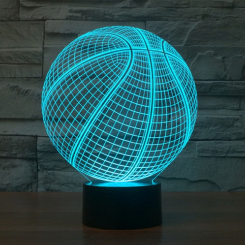 Style de basketball 7 Décoloration des couleurs Lampe stéréo visuelle créative Commutateur tactile 3D Commande LED Lumière Lampe de bureau Lampe de nuit SS29028-013