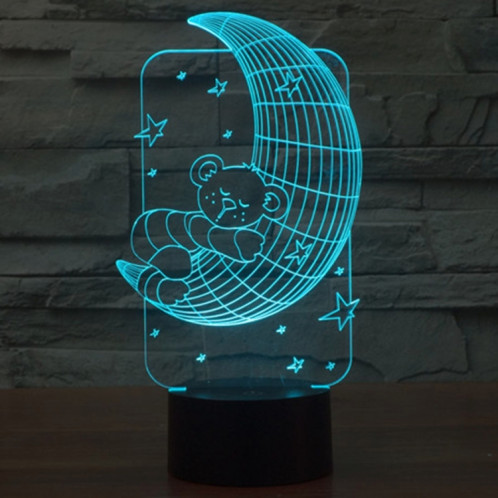 Moon Bears Style 7 Couleur Décoloration Creative Visual Stéréo Lampe 3D Tactile Commutateur LED Lumière Bureau Lampe de Nuit Lumière SM29041169-013