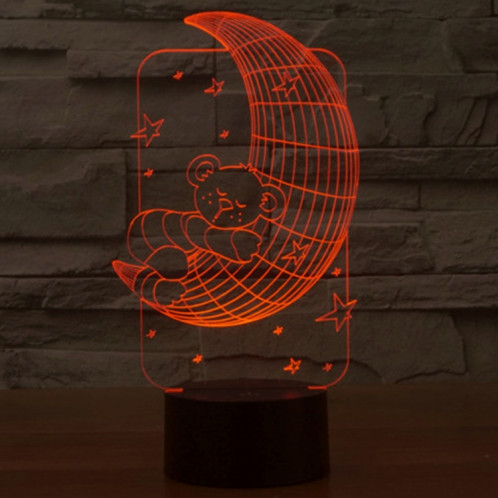 Moon Bears Style 7 Couleur Décoloration Creative Visual Stéréo Lampe 3D Tactile Commutateur LED Lumière Bureau Lampe de Nuit Lumière SM29041169-013
