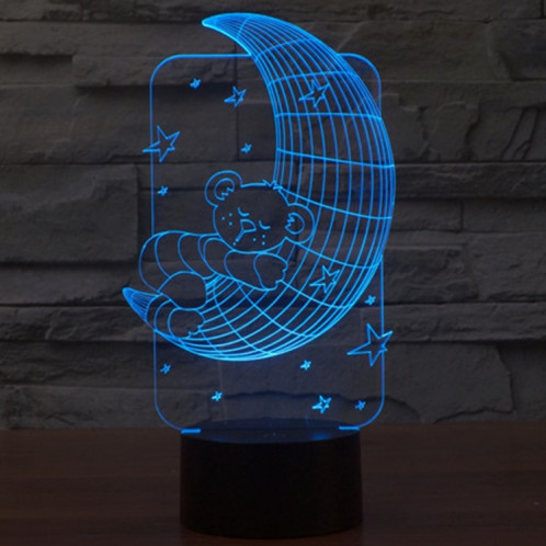 Moon Bears Style 7 Couleur Décoloration Creative Visual Stéréo Lampe 3D Tactile Commutateur LED Lumière Bureau Lampe de Nuit Lumière SM29041169-013