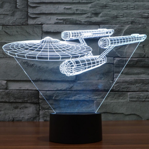 Star Trek Battleship Style 7 Couleur Décoloration Creative Visual Stéréo Lampe 3D Tactile Commutateur LED Lumière Bureau Lampe Nuit Lumière SS29061734-013