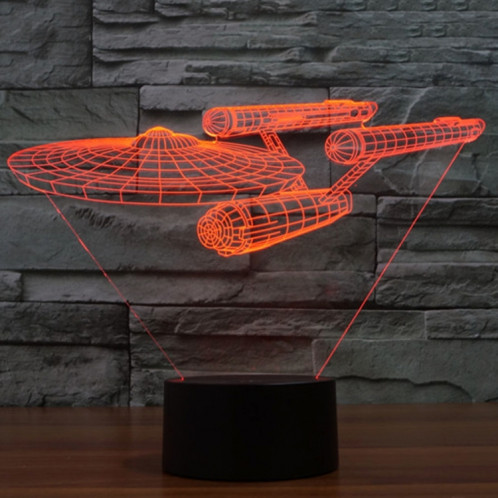 Star Trek Battleship Style 7 Couleur Décoloration Creative Visual Stéréo Lampe 3D Tactile Commutateur LED Lumière Bureau Lampe Nuit Lumière SS29061734-013