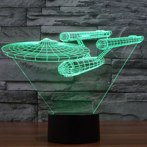 Star Trek Battleship Style 7 Couleur Décoloration Creative Visual Stéréo Lampe 3D Tactile Commutateur LED Lumière Bureau Lampe Nuit Lumière SS29061734-013