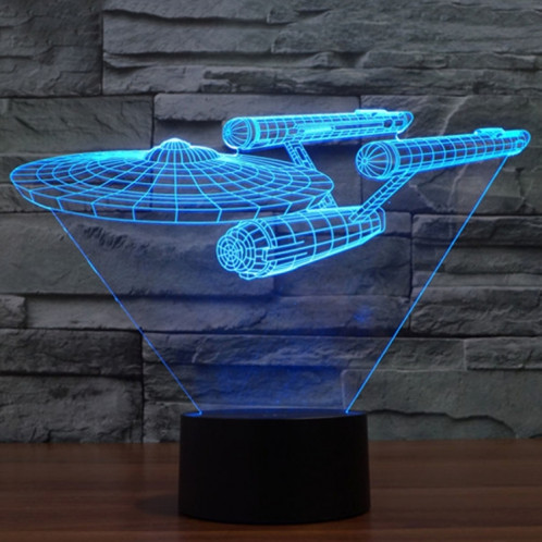 Star Trek Battleship Style 7 Couleur Décoloration Creative Visual Stéréo Lampe 3D Tactile Commutateur LED Lumière Bureau Lampe Nuit Lumière SS29061734-013