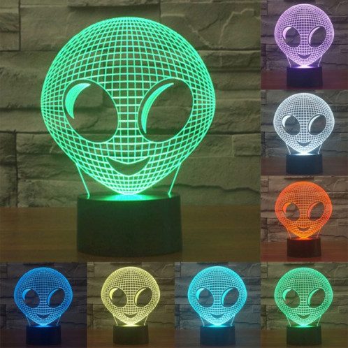 Alien Style 7 Couleur Décoloration Creative Visual stéréo lampe 3D Touch Switch Control LED Light Lampe de bureau Night Light SA29077-013