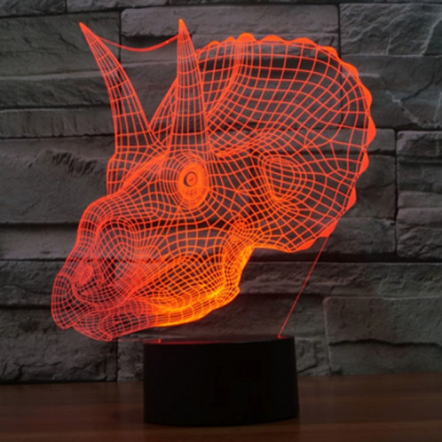 Dinosaure Style 7 Couleur Décoloration Lampe stéréo visuelle créative Commande tactile 3D Contrôle LED Lumière Lampe de bureau Lampe de nuit SD29087-013