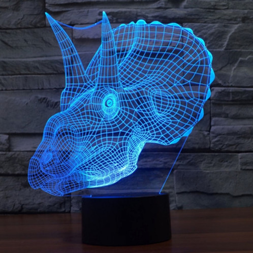 Dinosaure Style 7 Couleur Décoloration Lampe stéréo visuelle créative Commande tactile 3D Contrôle LED Lumière Lampe de bureau Lampe de nuit SD29087-013