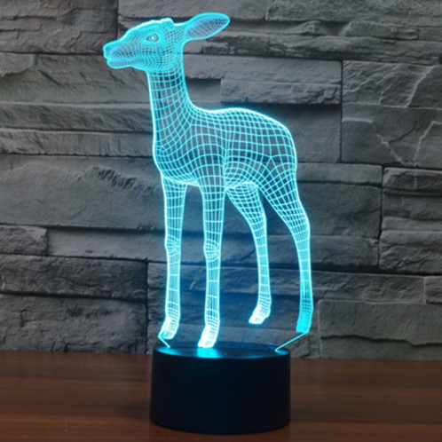 Deer Style 7 Couleur de décoloration Creative Visual stéréo lampe 3D Touch Switch Control LED Light Lampe de bureau Night Light SD29145-013