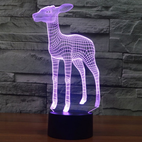 Deer Style 7 Couleur de décoloration Creative Visual stéréo lampe 3D Touch Switch Control LED Light Lampe de bureau Night Light SD29145-013