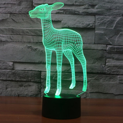 Deer Style 7 Couleur de décoloration Creative Visual stéréo lampe 3D Touch Switch Control LED Light Lampe de bureau Night Light SD29145-013