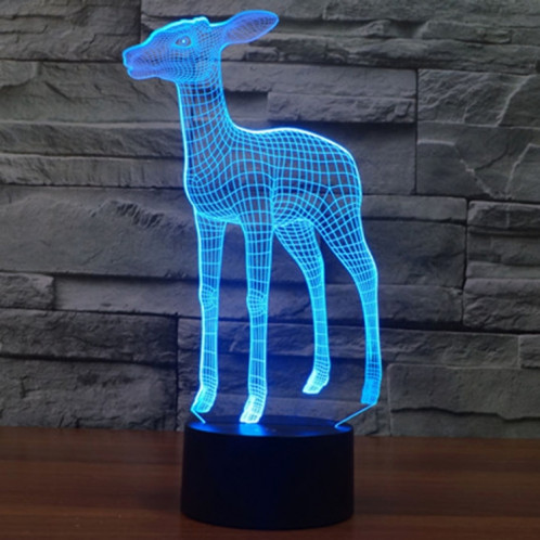 Deer Style 7 Couleur de décoloration Creative Visual stéréo lampe 3D Touch Switch Control LED Light Lampe de bureau Night Light SD29145-013