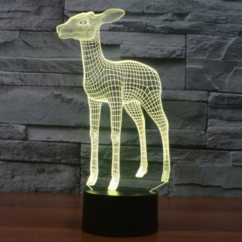 Deer Style 7 Couleur de décoloration Creative Visual stéréo lampe 3D Touch Switch Control LED Light Lampe de bureau Night Light SD29145-013