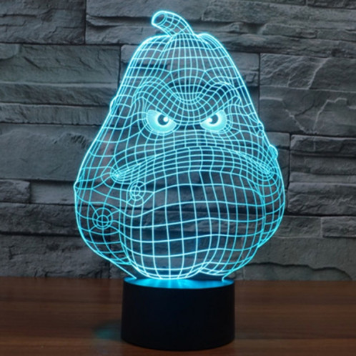 Blanc Gourde Style 7 Couleur Décoloration Creative Visual Stéréo Lampe 3D Tactile Commutateur LED Lumière Bureau Lampe Nuit Lumière SB291513-013