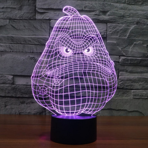 Blanc Gourde Style 7 Couleur Décoloration Creative Visual Stéréo Lampe 3D Tactile Commutateur LED Lumière Bureau Lampe Nuit Lumière SB291513-013
