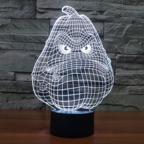 Blanc Gourde Style 7 Couleur Décoloration Creative Visual Stéréo Lampe 3D Tactile Commutateur LED Lumière Bureau Lampe Nuit Lumière SB291513-013