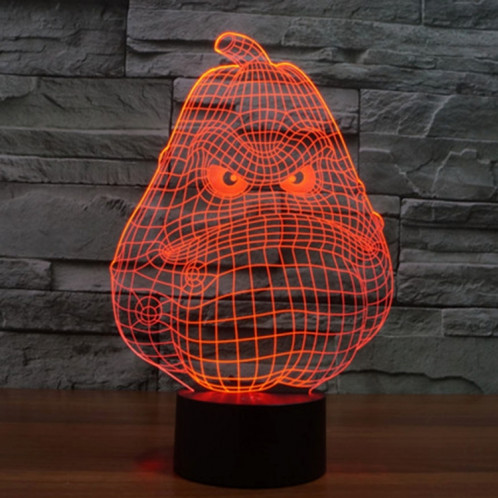 Blanc Gourde Style 7 Couleur Décoloration Creative Visual Stéréo Lampe 3D Tactile Commutateur LED Lumière Bureau Lampe Nuit Lumière SB291513-013