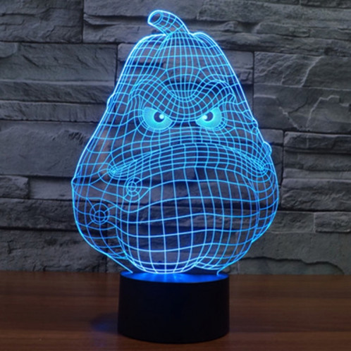 Blanc Gourde Style 7 Couleur Décoloration Creative Visual Stéréo Lampe 3D Tactile Commutateur LED Lumière Bureau Lampe Nuit Lumière SB291513-013