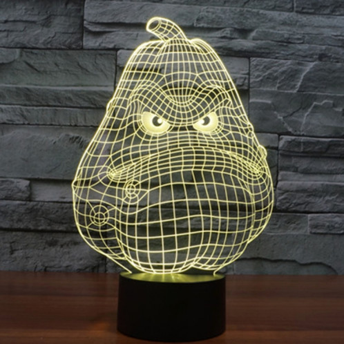 Blanc Gourde Style 7 Couleur Décoloration Creative Visual Stéréo Lampe 3D Tactile Commutateur LED Lumière Bureau Lampe Nuit Lumière SB291513-013