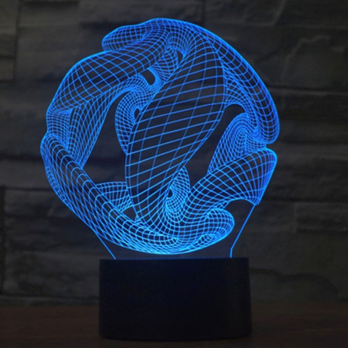 Résumé Style 7 Couleur Décoloration Creative Laser stéréo Lampe 3D Touch Switch Control LED Light Lampe de bureau Night Light SR29175-013