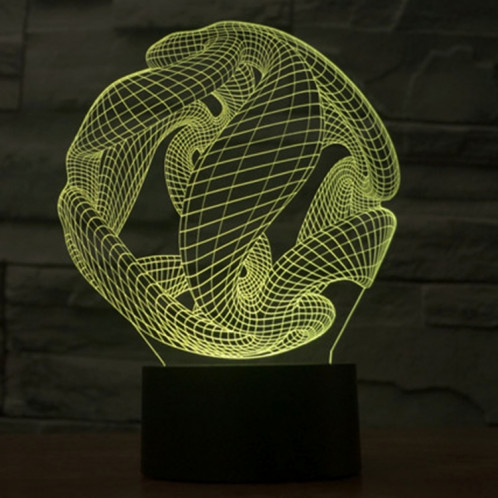 Résumé Style 7 Couleur Décoloration Creative Laser stéréo Lampe 3D Touch Switch Control LED Light Lampe de bureau Night Light SR29175-013