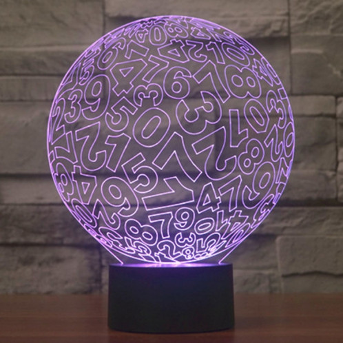 Numéros Style 7 Couleur Décoloration Creative Laser stéréo Lampe 3D Touch Switch Control LED Light Lampe de bureau Night Light SN29208-013