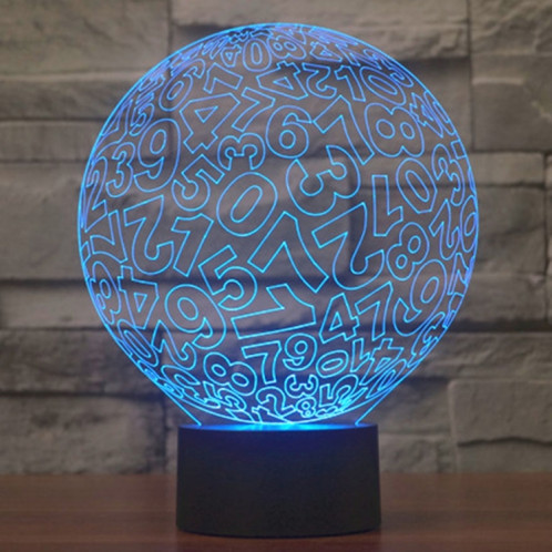Numéros Style 7 Couleur Décoloration Creative Laser stéréo Lampe 3D Touch Switch Control LED Light Lampe de bureau Night Light SN29208-013