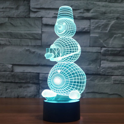 Bonhomme De Neige Style 7 Couleur Décoloration Creative Visual Stéréo Lampe 3D Tactile Commutateur LED Lumière Bureau Lampe De Nuit Lumière SB29221056-013