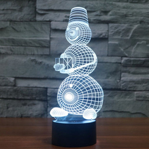 Bonhomme De Neige Style 7 Couleur Décoloration Creative Visual Stéréo Lampe 3D Tactile Commutateur LED Lumière Bureau Lampe De Nuit Lumière SB29221056-013