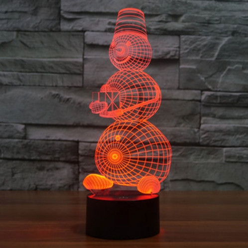 Bonhomme De Neige Style 7 Couleur Décoloration Creative Visual Stéréo Lampe 3D Tactile Commutateur LED Lumière Bureau Lampe De Nuit Lumière SB29221056-013