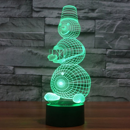 Bonhomme De Neige Style 7 Couleur Décoloration Creative Visual Stéréo Lampe 3D Tactile Commutateur LED Lumière Bureau Lampe De Nuit Lumière SB29221056-013