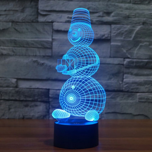 Bonhomme De Neige Style 7 Couleur Décoloration Creative Visual Stéréo Lampe 3D Tactile Commutateur LED Lumière Bureau Lampe De Nuit Lumière SB29221056-013