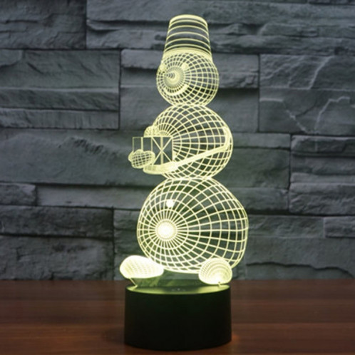Bonhomme De Neige Style 7 Couleur Décoloration Creative Visual Stéréo Lampe 3D Tactile Commutateur LED Lumière Bureau Lampe De Nuit Lumière SB29221056-013