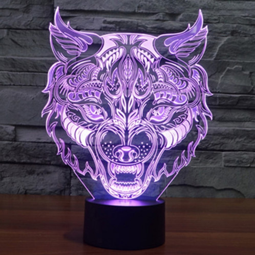Forme de léopard 7 Couleur Décoloration Creative Visual Stéréo Lampe 3D tactile Interrupteur Contrôle LED Lumière Lampe de Bureau Nuit Lumière SF2926872-012
