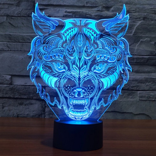 Forme de léopard 7 Couleur Décoloration Creative Visual Stéréo Lampe 3D tactile Interrupteur Contrôle LED Lumière Lampe de Bureau Nuit Lumière SF2926872-012